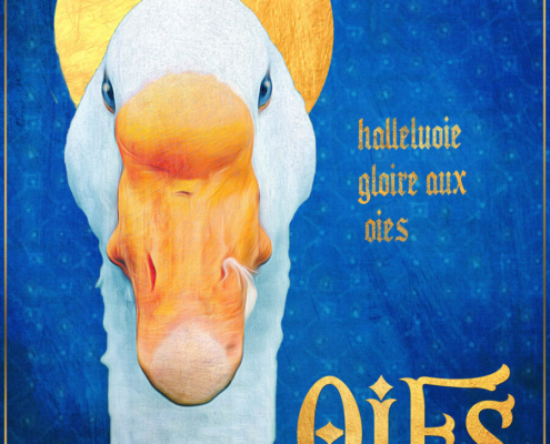 Affiche du spectacle de déambulation LES OIES SACRÉES